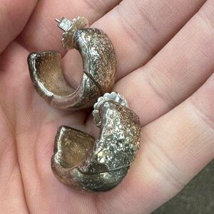 SSD 925 Sterling silver vintage large hoop earrings for pierced ears 9.3g